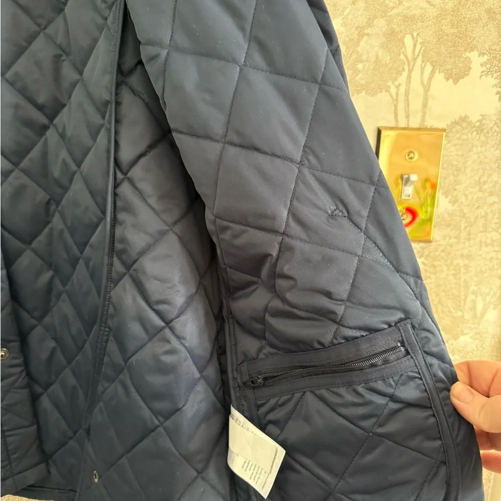 Quince Quilted Corduroy-Collar Jacket in Navy